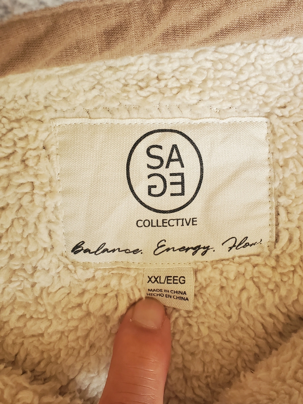 Sage Cozy Cream Sherpa Jacket